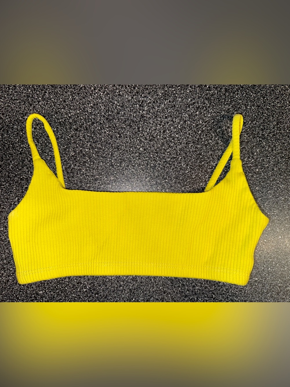 Tiger Friday Ribbed Yellow Dance Bra Size Adult X-Small